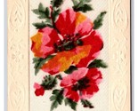 Painted Silk Panel Floral Birthday Greetings UNP DB Postcard Z6 - £5.41 GBP