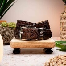 Riccardo Genuine Exotic Caiman Fuscus-Belly Belt Brown image 2