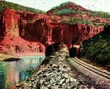 Railroad and Train Black Smoke Grand River Canon Colorado CO 1911 Vtg Po... - $14.22