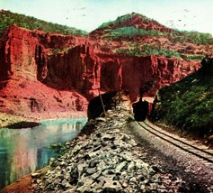 Railroad and Train Black Smoke Grand River Canon Colorado CO 1911 Vtg Po... - £11.17 GBP