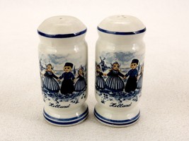 Vintage Porcelain Salt &amp; Pepper Shakers, Dutch Children Artwork, Made In... - £15.44 GBP