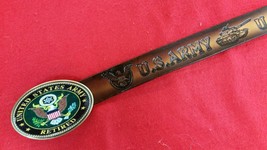 United States Army Genuine Leather Belt &amp; US Army RETIRED Epoxy Belt Buckle - $44.55