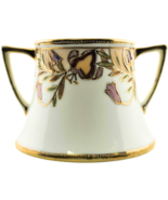 Vintage Floral Hand Painted Nippon Porcelain Sugar Bowl with Gold Trim - $19.99
