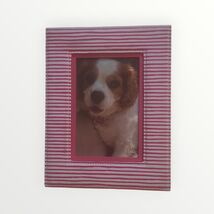 Pink / White Stripes Picture Frame 4" X 6" - $4.00