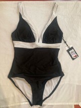 DKNY Womens One-Piece  Swimwear Black Size 6 NWT - £19.37 GBP