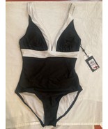 DKNY Womens One-Piece  Swimwear Black Size 6 NWT - £19.82 GBP
