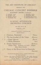 Il Arte Istituto Di Chicago-Orchestra Concerto Ensemble-Program Scheda 1917 - £7.61 GBP