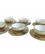 1930s Royal Doulton Series Ware Coaching Days Six Cups &amp; Saucers Multi-M... - £88.25 GBP