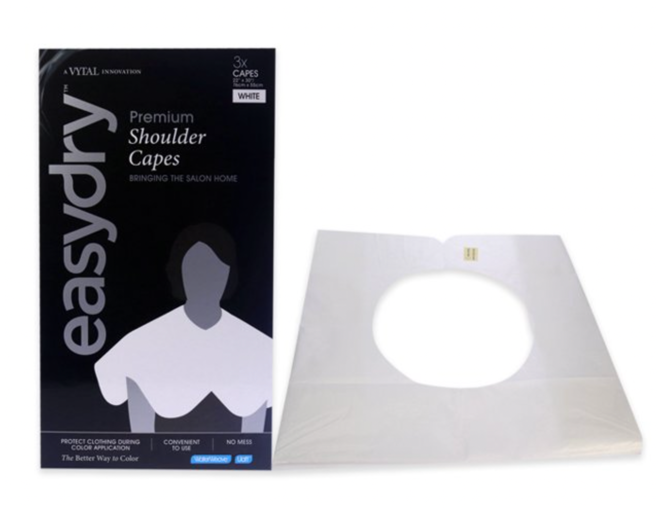 Primary image for EasyDry Disposable Premium White Shoulder Capes - 22" x 30" (3 Count) Protects