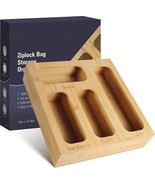 Ziplock Bag Storage Organizer - Upgraded Bamboo Food Storage Bag Organizer - £19.04 GBP
