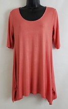 Soft Surroundings Women&#39;s Orange Tunic Top 3/4 Sleeves Side Slits Size X... - £31.11 GBP