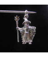 Sterling silver Fantasy Pendant Little Wizard Druid high polished 925 si... - $68.08 CAD