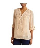 DR2 by Daniel Rainn Blouse Size 2X Champagne Long Sleeve NWT - $459.27 MXN