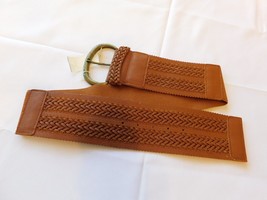 Unbranded Ladies Women&#39;s Stretchy Belt Brown Braided Belt Size L/XL NWT - $15.43