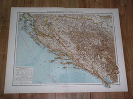 1910 Antique Map Of Dalmatia Croatia Montenegro Bosnia And Herzegovina Sarajevo - £26.24 GBP