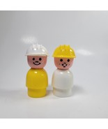 2 Vintage Fisher Price Little People Jumbo Construction Workers Happy, M... - €5,50 EUR