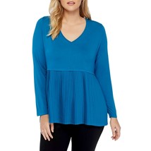 NWT Women Plus Size 2X The Limited Collection Mixed Media Pleat Detail Blouse - £17.22 GBP