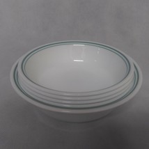 Corelle Rosemarie Bowls 5 Dessert/Sauce and Soup/Cereal 2 Green Bands/Rings - £29.19 GBP