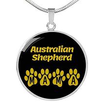 Australian Shepherd Mama Circle Necklace Engraved Stainless Steel 18-22&quot; Dog Own - £46.68 GBP