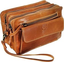 Rustic Town Men Brown Leather Compact Travel Murse Clutch Versatile Long Wallet - £20.39 GBP