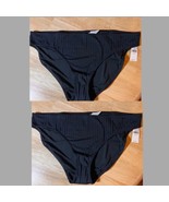 X2 XL Aerie Women&#39;s Ribbed Bikini Bottoms In Black BNWTS $24.95 - £15.74 GBP