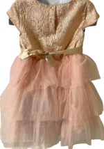 Little Lass Glitter Tulle Party Dress Rose Gold Layered Flower Girl Dress  Sz. 4 image 7