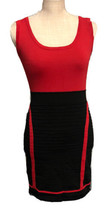 Black With Red Accent Bandage Style Bodycon Mini Dress Size Small - £11.72 GBP