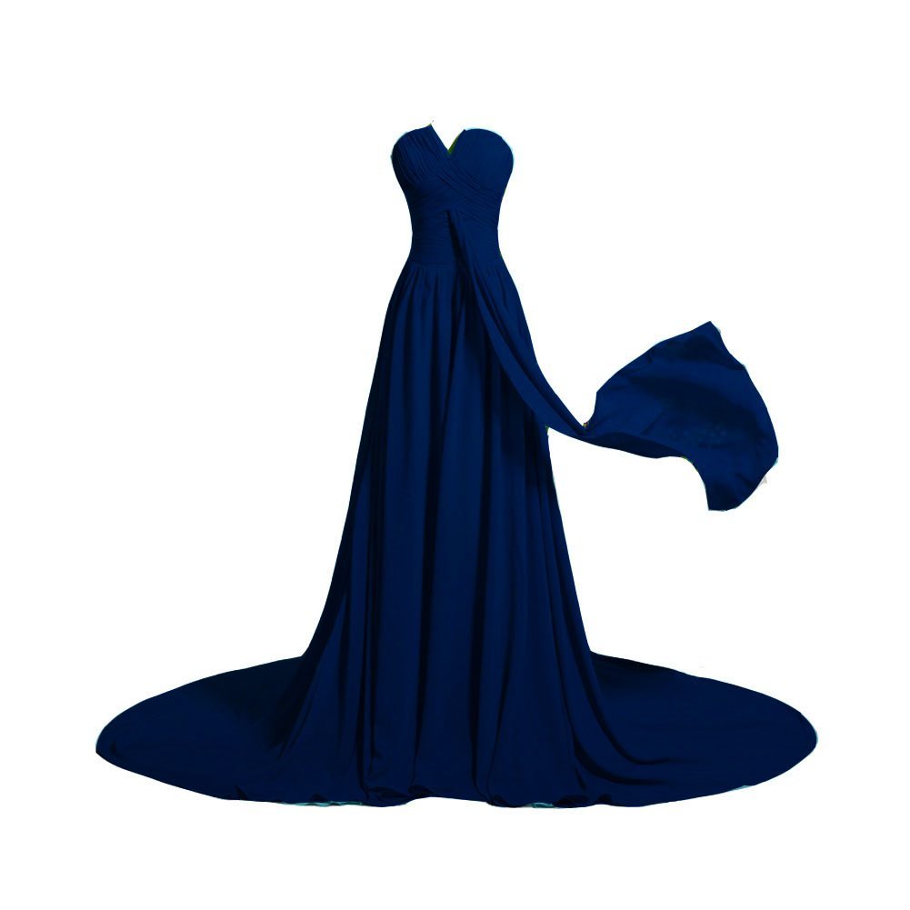 Kivary? Women's Strapless Chiffon A Line Ruched Simple Corset Long Prom Evening