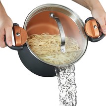 5 Quart Stock Multipurpose Pasta Pot with Strainer Lid &amp; Twist and Lock Handles - £31.97 GBP