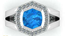 Custom Hexagonal Stone Class Ring semi-fine jewelry for woman - £127.89 GBP