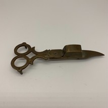 Vintage Brass Candle Snuffer Wick Trim Scissors - $19.79