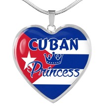 Cuban Princess Necklace Stainless Steel or 18k Gold Heart Pendant 18-22&quot;&#39;&#39; - $37.95+
