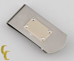 Sterling Silver Money Clip w/ 14k Yellow Gold Plaque - £329.05 GBP