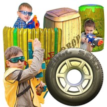 Obstacles For Play Wars - 4 Pieces Easy Set Up Inflatables Compatible With Toy F - £56.73 GBP