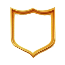 6x Shield Badge Fondant Cutter Cupcake Topper 1.75 IN USA FD2423 - £5.56 GBP