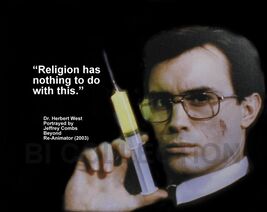 HERBERT WEST &quot;RELIGION HAS NOTHING TO DO WITH THIS.&quot; QUOTE PHOTO VARIOUS... - $6.81 CAD+