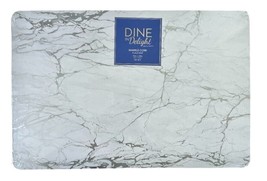Set of 2 Marble Cork Place Mats Rectangle Silver 12&quot;x18&quot; Heat Resistant Non-Slip - £18.00 GBP