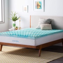 Linenspa 3 Inch Convoluted Gel Swirl Memory Foam Mattress Topper, Twin Xl, - £62.32 GBP