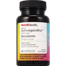 CVS Health Ashwagandha + Mealtonin, 30 Capsules - £16.26 GBP