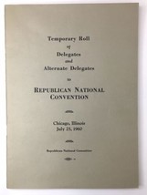 Temporary Roll 1960 Republican National Convention Delegates &amp; Alternate... - $26.00