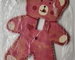 Wooden Teddy Bear Light Switch Plate Cover Rustic Cottagecore Grandmacore  - $14.84