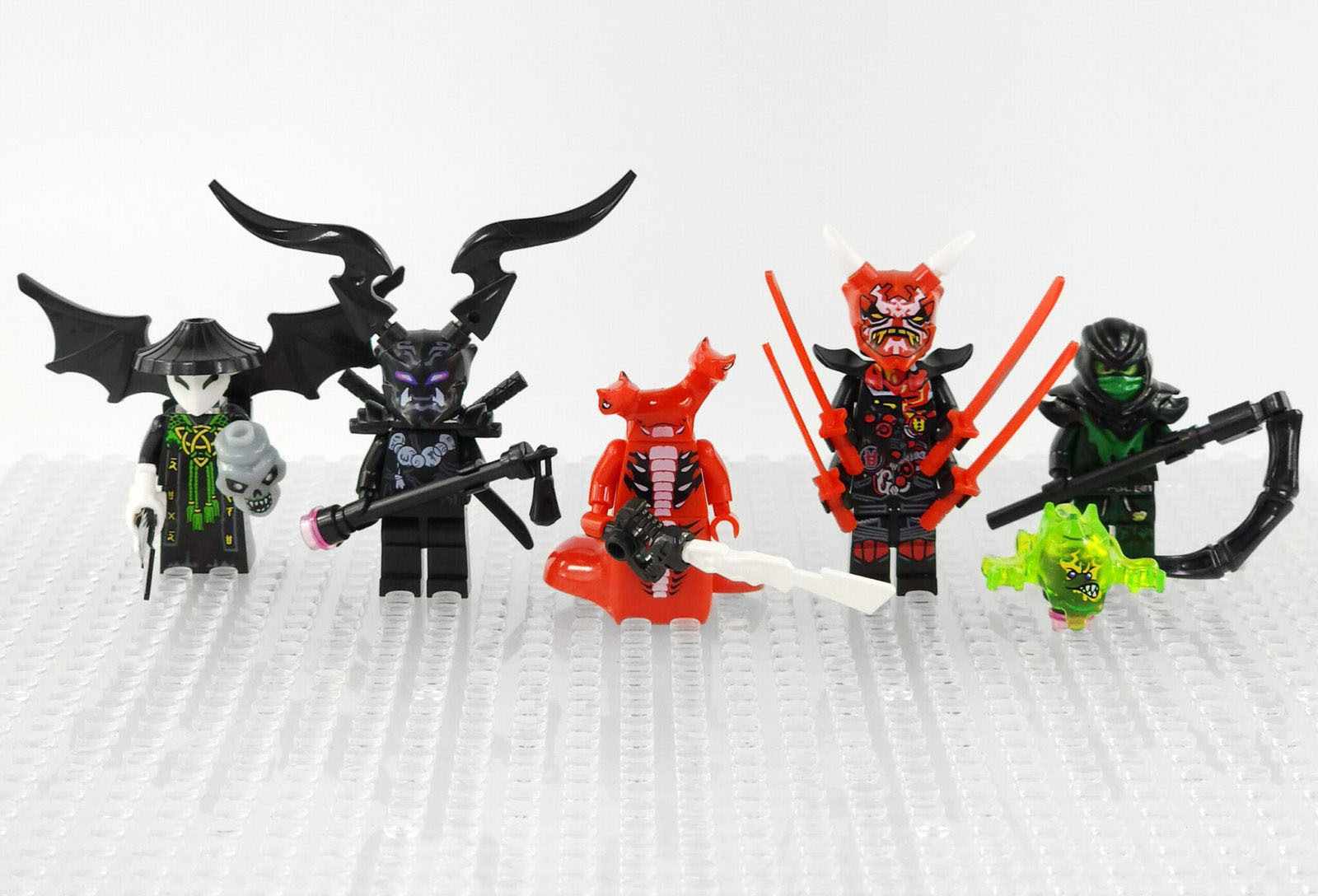 5Pcs Mr. E Morro The Omega The Skull Sorcerer Fangtom Ninja Minifigures Set