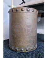 19th Century Hammered Brass Umbrella Stand Bucket Waste Basket - $610.00