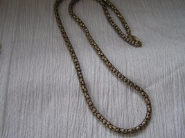 Estate Long Interlocking Goldtone Square Links Necklace – 29 inches in l... - £6.86 GBP