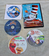 5 Lot Children’s Dvd’s Cat In Hat, Black Beauty, Sesame Street, Veggie Tales + - £6.38 GBP
