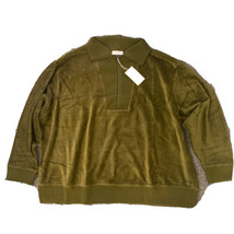 Universal Thread Green Army Green Velvety Quarter Zip Sweatshirt Pullover NWT  - £15.82 GBP