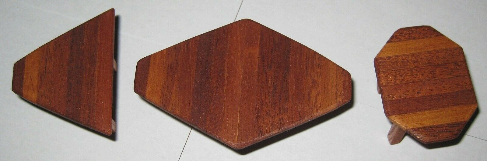 1:12 Miniature Coffee Table & 2 End Tables in Solid Mahogany OOAK Artisan Signed - £12.86 GBP