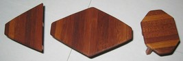 1:12 Miniature Coffee Table &amp; 2 End Tables in Solid Mahogany OOAK Artisan Signed - £12.78 GBP
