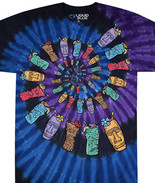 Tiki Mug Cocktail Spiral Tie Dye Short Sleeve T-Shirt 100% Cotton - $33.94 CAD+