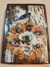 LEANING TREE Christmas Cards with Envelopes. Bue Jay Bird &amp; Snow  Box of... - $18.80